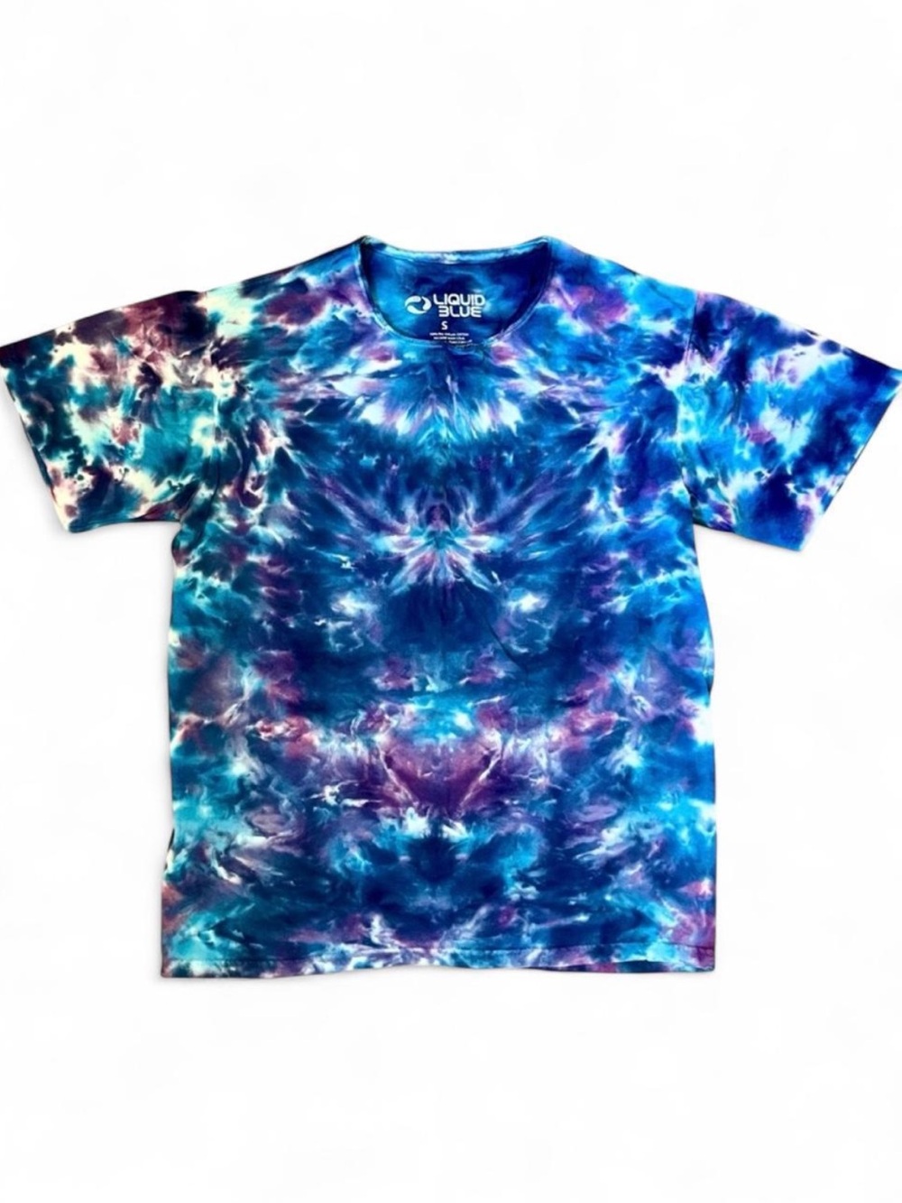 Liquid Blue Cosmic Tie Dye T-Shirt | Purple & Blue | SZ Small